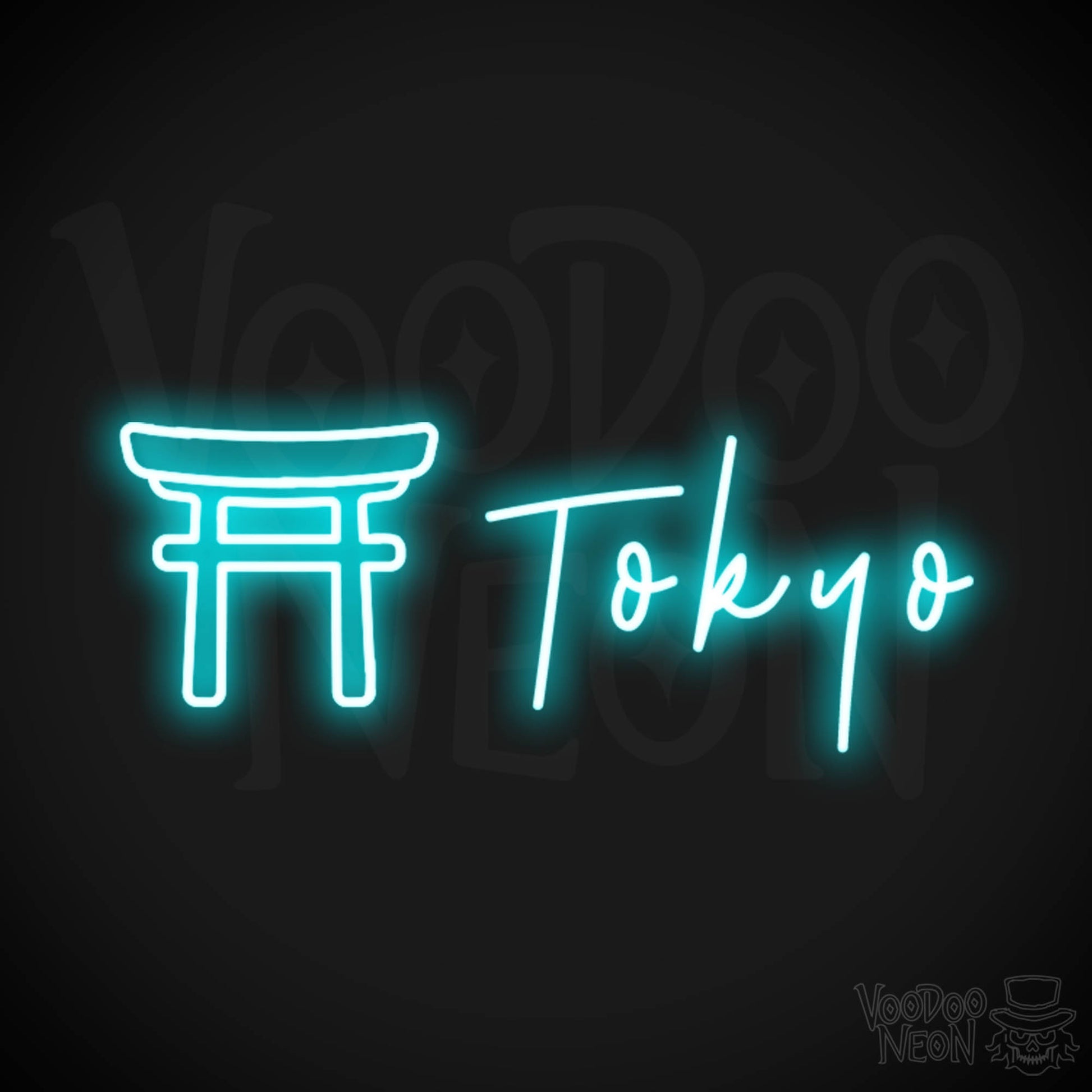 Tokyo Neon Sign - Neon Tokyo Sign - Wall Art - Color Ice Blue