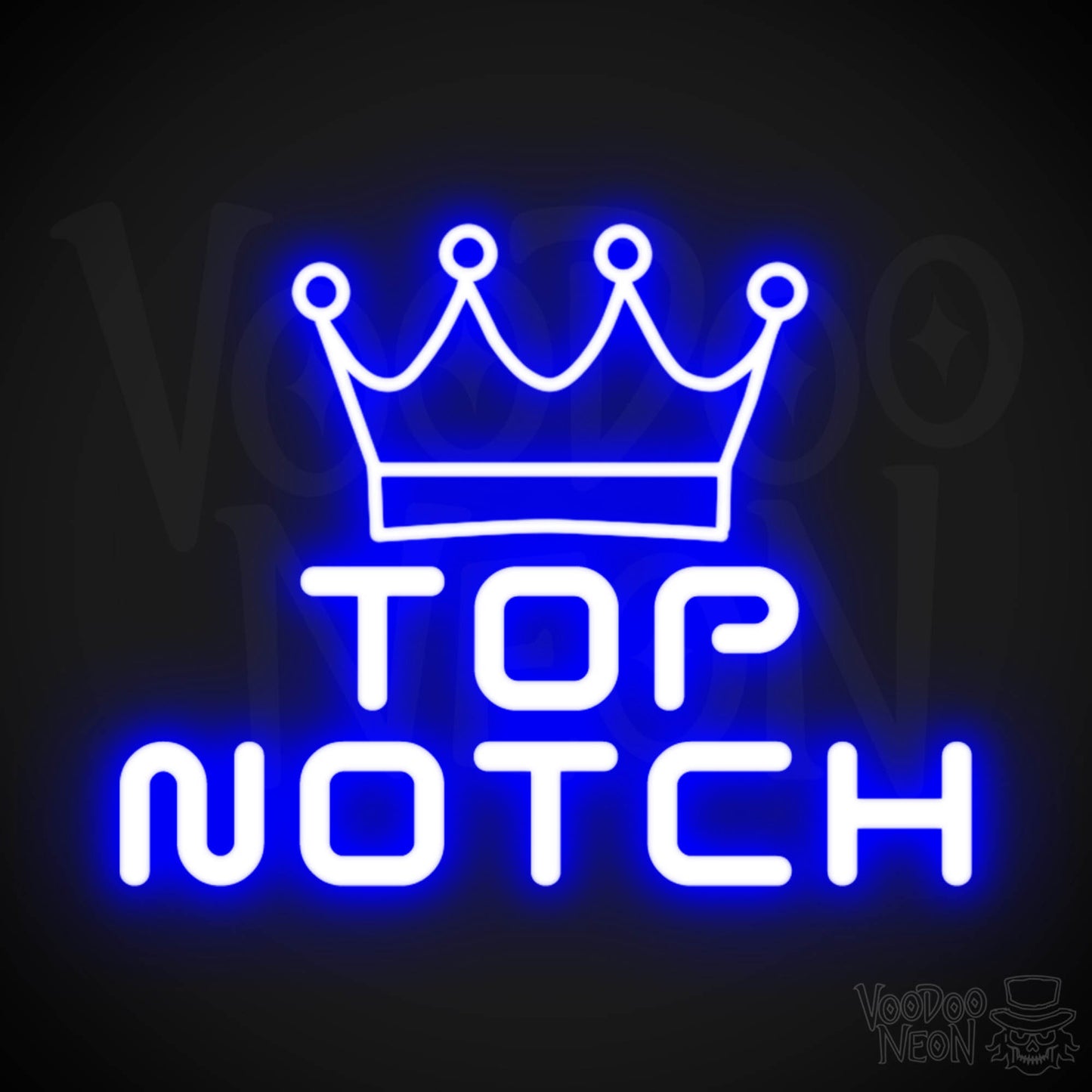 Top Notch Neon Sign - Neon Top Notch Sign - Wall Art - Color Dark Blue