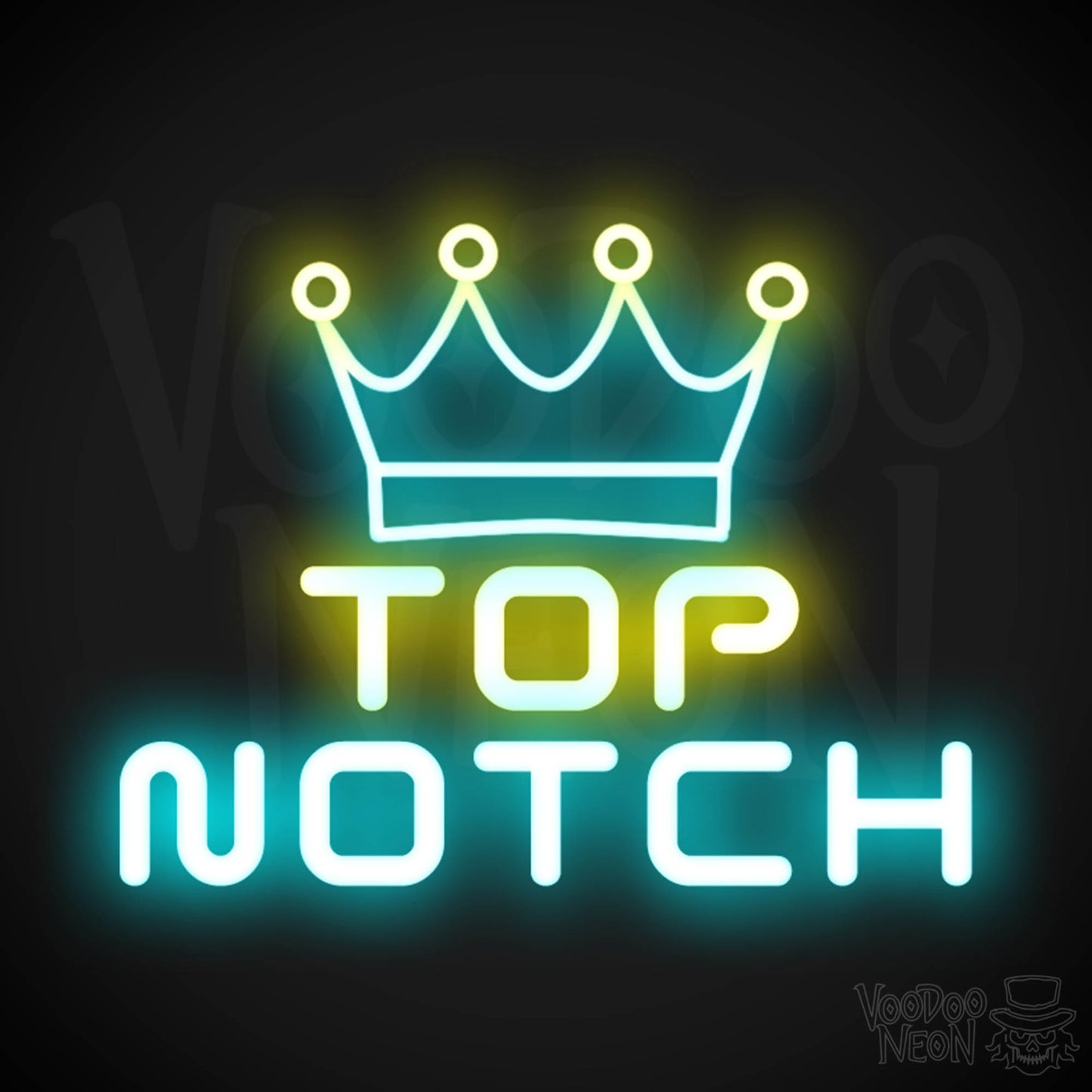 Top Notch Neon Sign - Neon Top Notch Sign - Wall Art - Color Multi-Color