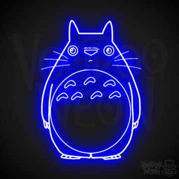 Totoro Neon Wall Art - Neon Totoro Sign - Totoro Neon Sign - LED Wall Art - Color Dark Blue