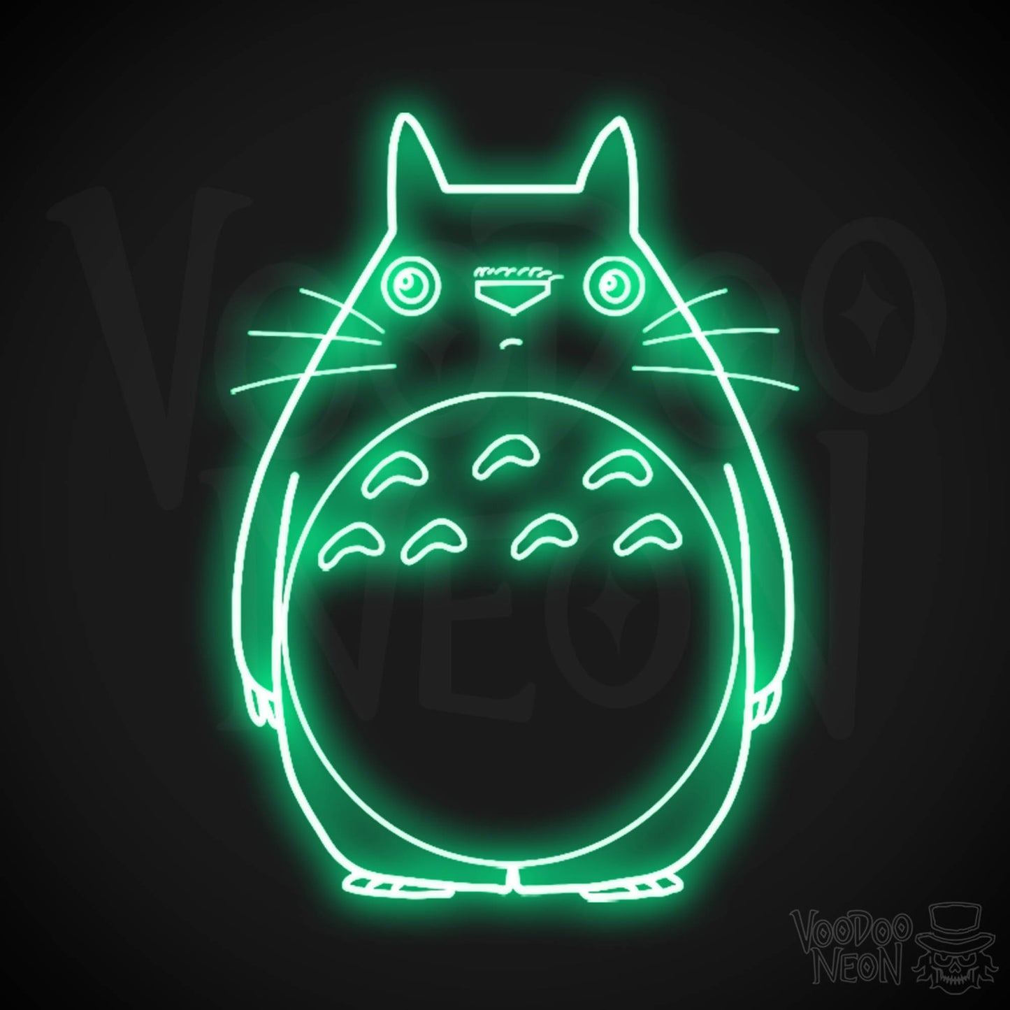 Totoro Neon Wall Art - Neon Totoro Sign - Totoro Neon Sign - LED Wall Art - Color Green