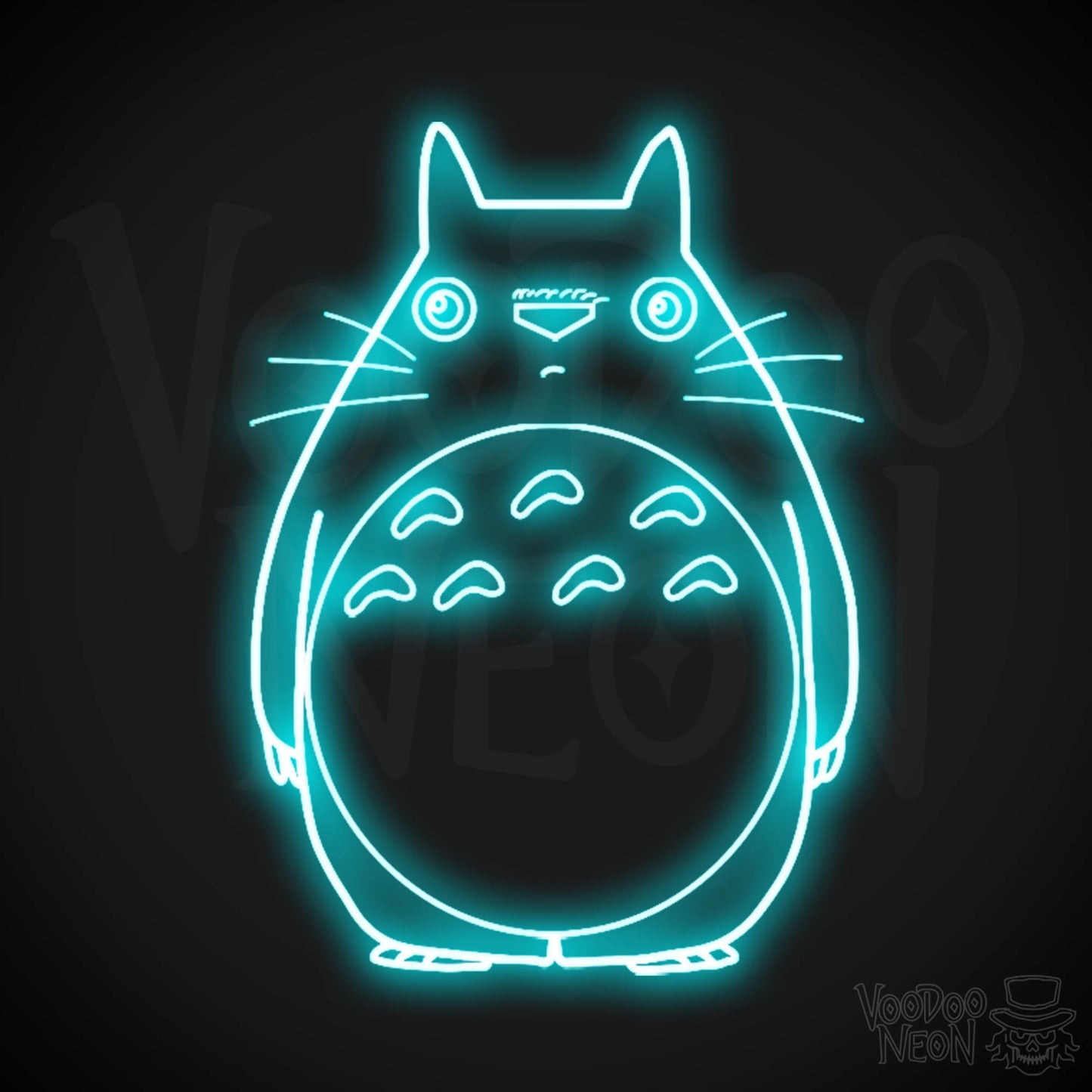 Totoro Neon Wall Art - Neon Totoro Sign - Totoro Neon Sign - LED Wall Art - Color Ice Blue