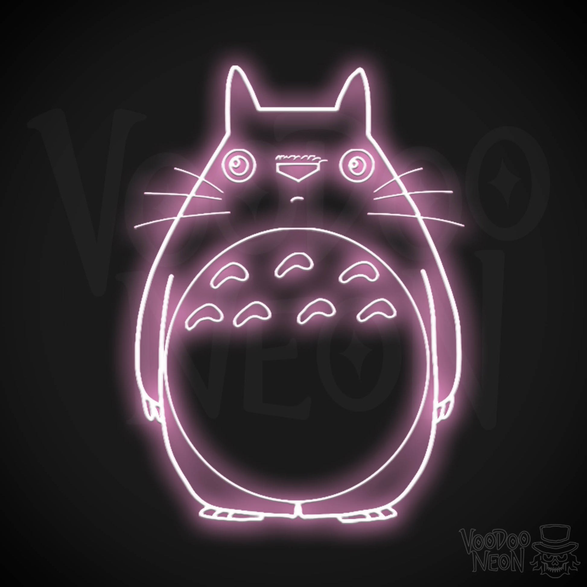 Totoro Neon Wall Art - Neon Totoro Sign - Totoro Neon Sign - LED Wall Art - Color Light Pink