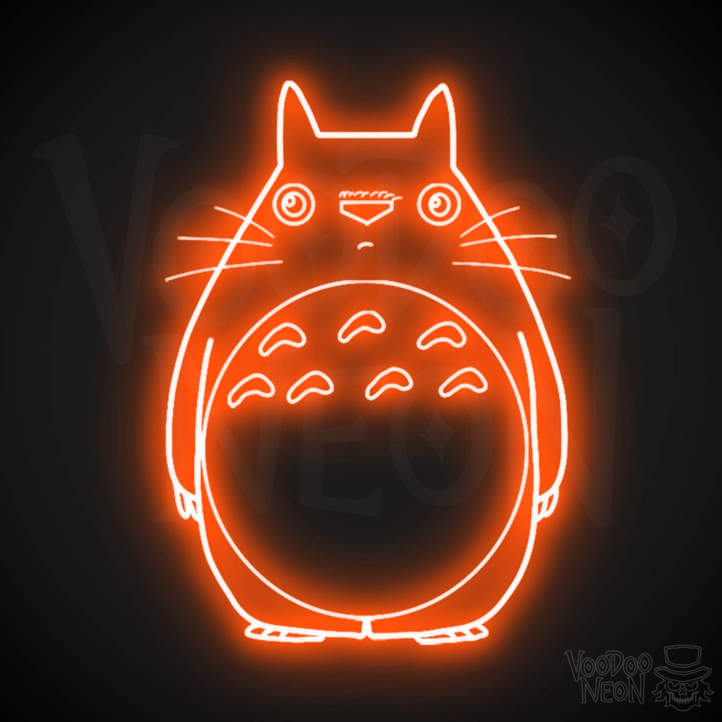 Totoro Neon Wall Art - Neon Totoro Sign - Totoro Neon Sign - LED Wall Art - Color Orange