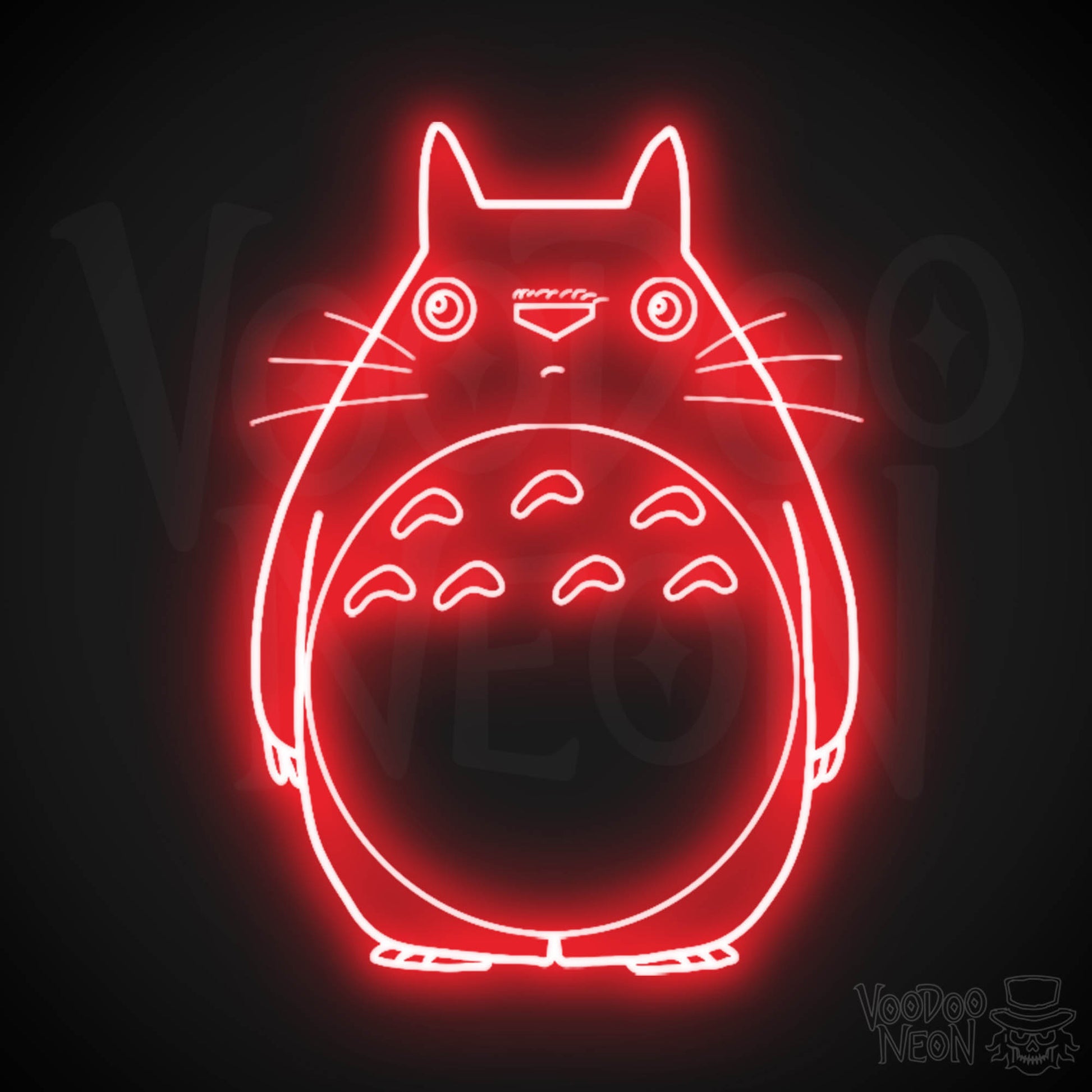 Totoro Neon Wall Art - Neon Totoro Sign - Totoro Neon Sign - LED Wall Art - Color Red