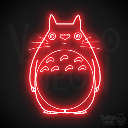 Totoro Neon Wall Art - Neon Totoro Sign - Totoro Neon Sign - LED Wall Art - Color Red