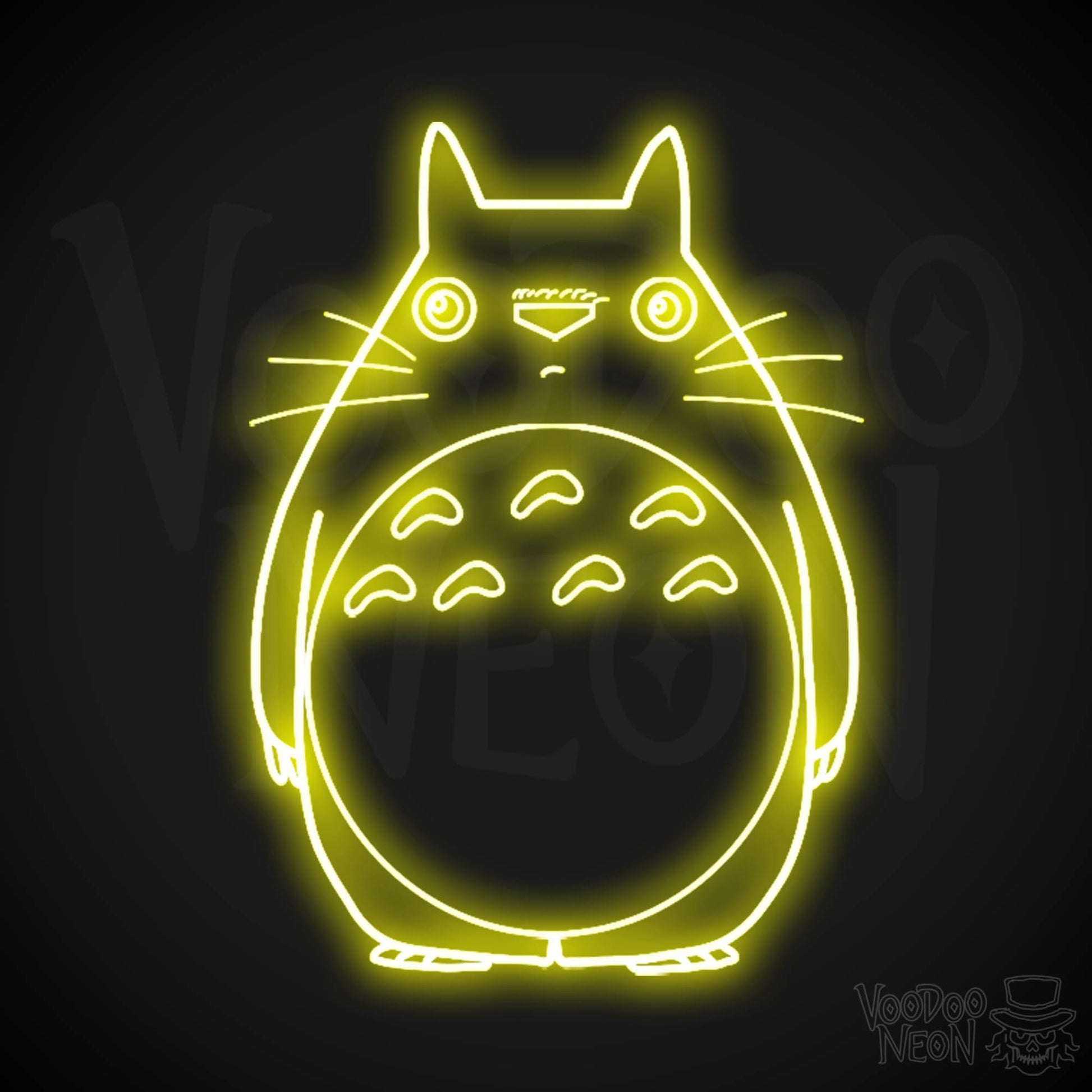 Totoro Neon Wall Art - Neon Totoro Sign - Totoro Neon Sign - LED Wall Art - Color Yellow