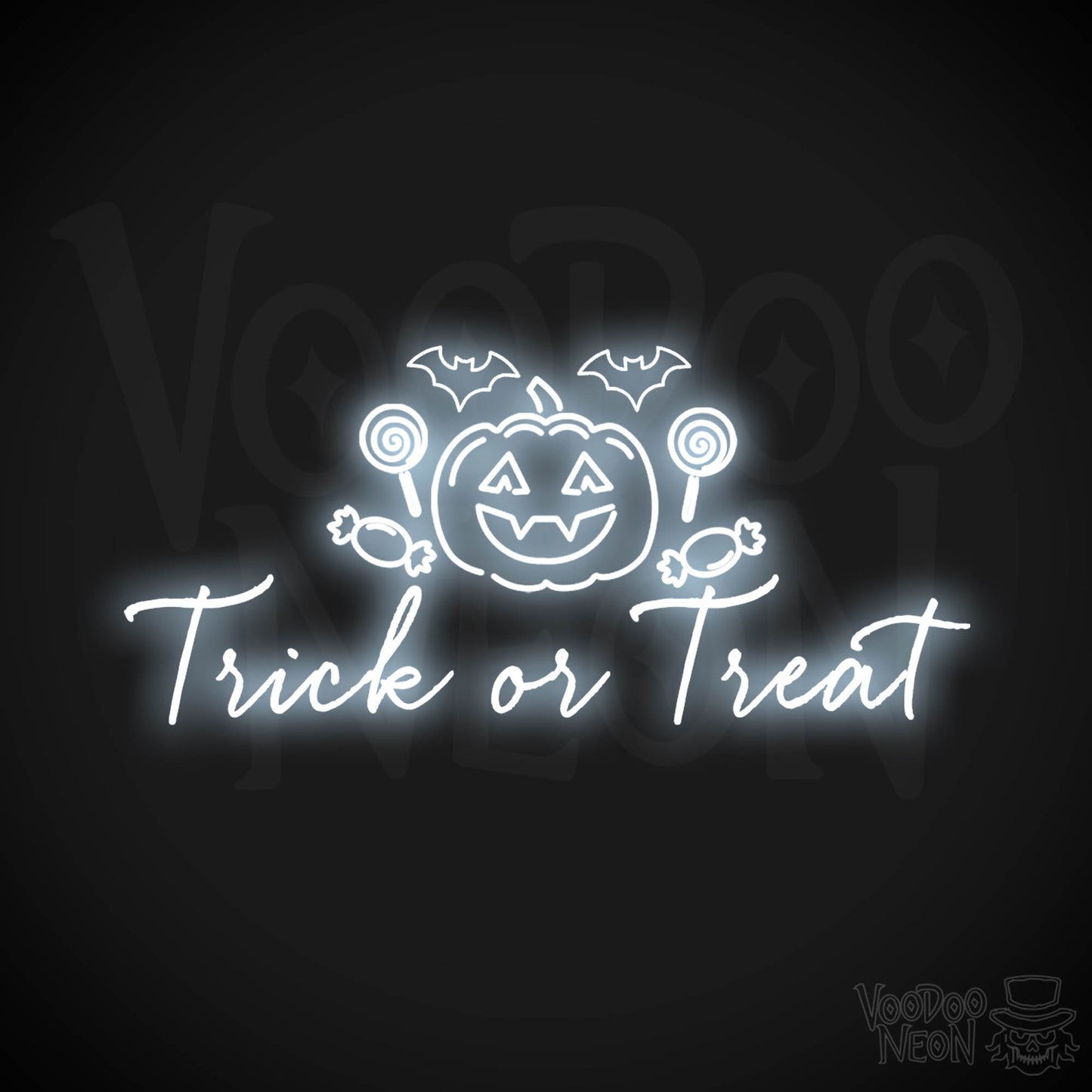 Trick Or Treat Neon Sign - Neon Trick or Treat Sign - LED Wall Art - Color Cool White
