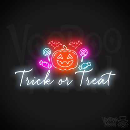 Trick Or Treat Neon Sign - Neon Trick or Treat Sign - LED Wall Art - Color Multi-Color