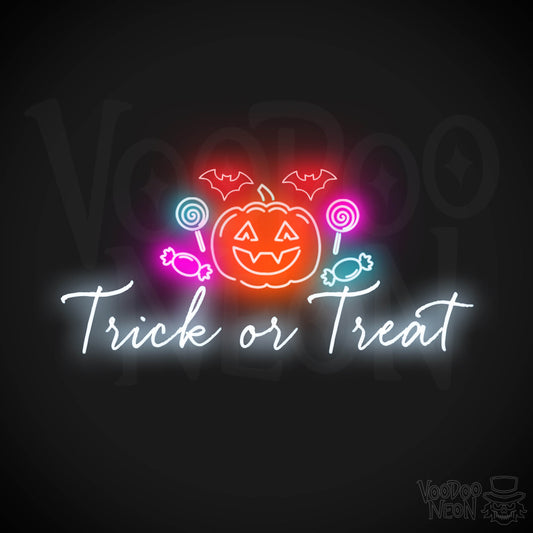 Trick Or Treat Neon Sign - Neon Trick or Treat Sign - LED Wall Art - Color Multi-Color