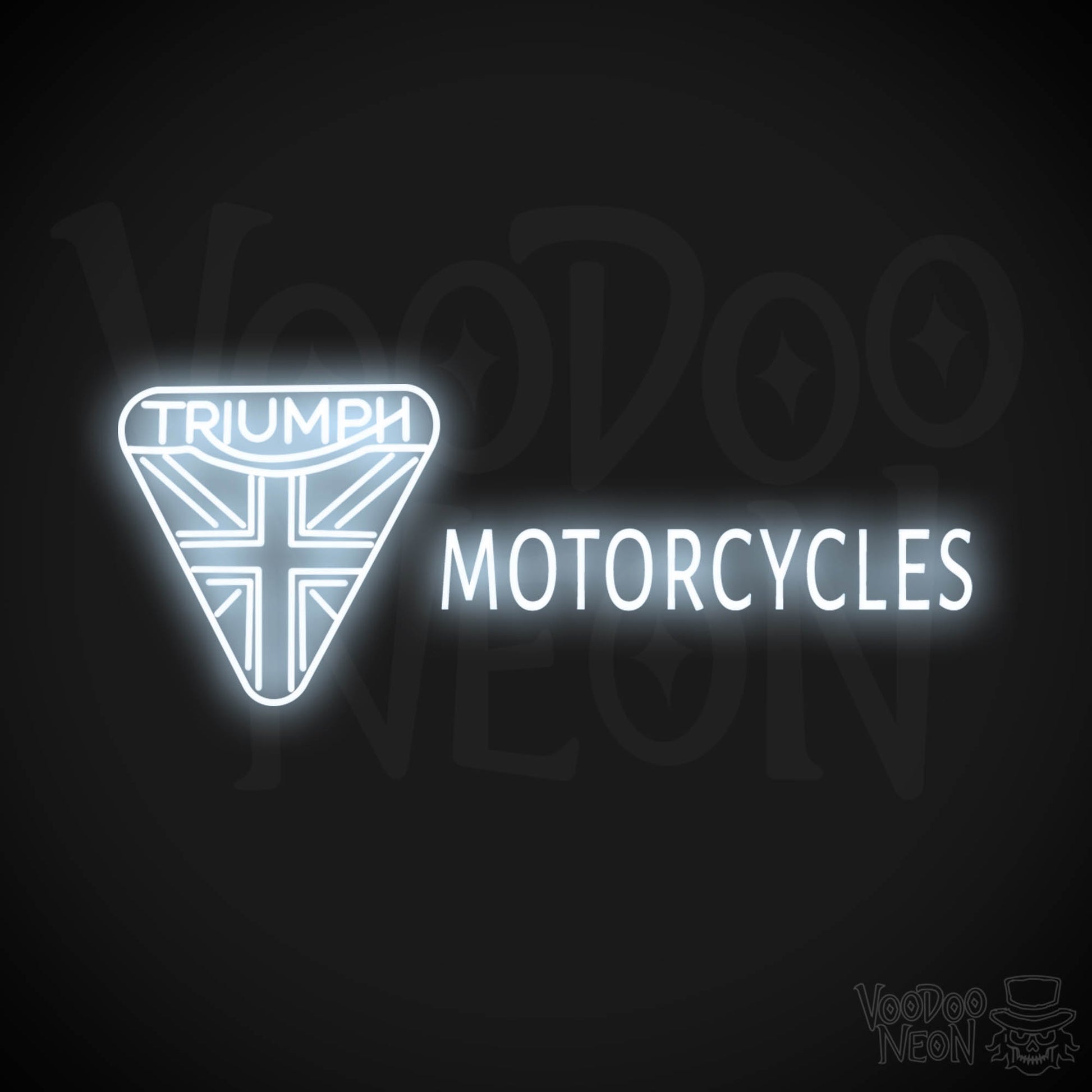 Triumph Motorcycles Neon Sign - Neon Triumph Motorcycles Sign - Color Cool White