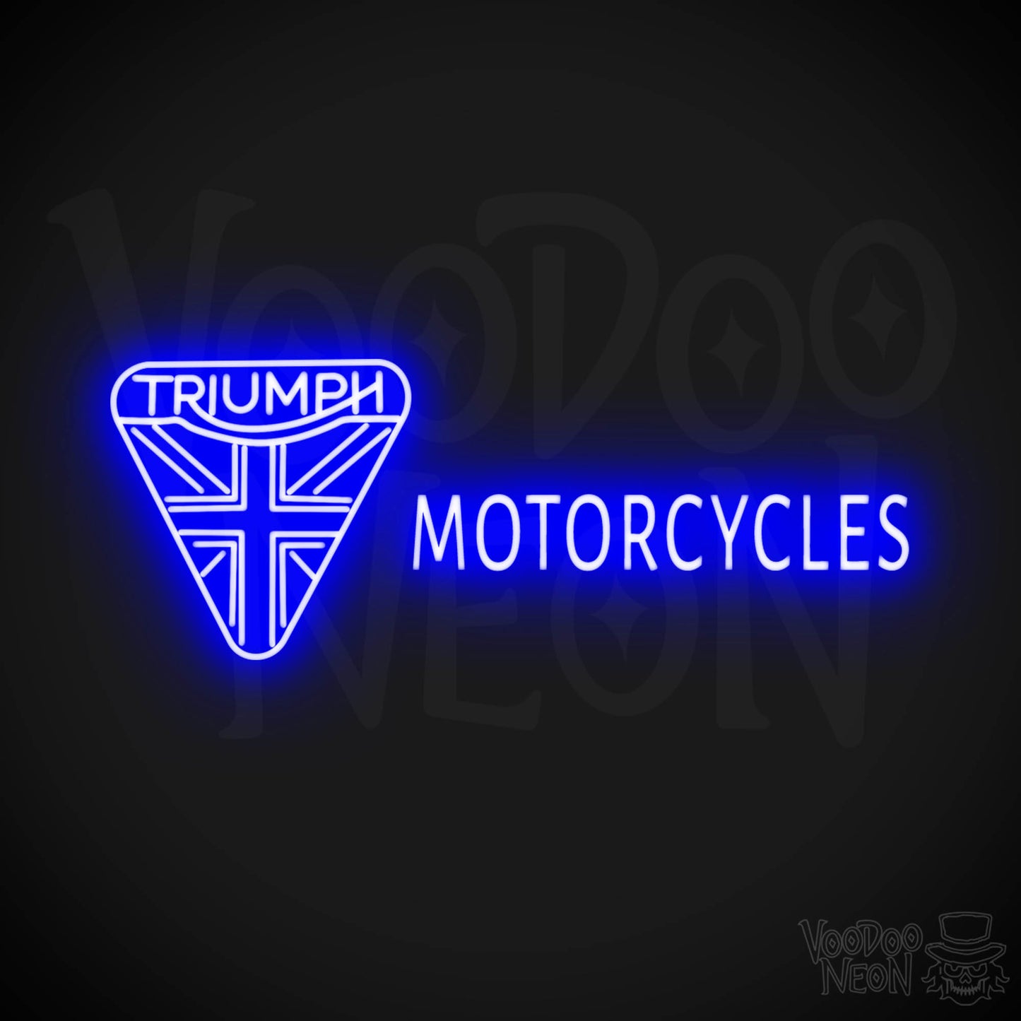 Triumph Motorcycles Neon Sign - Neon Triumph Motorcycles Sign - Color Dark Blue