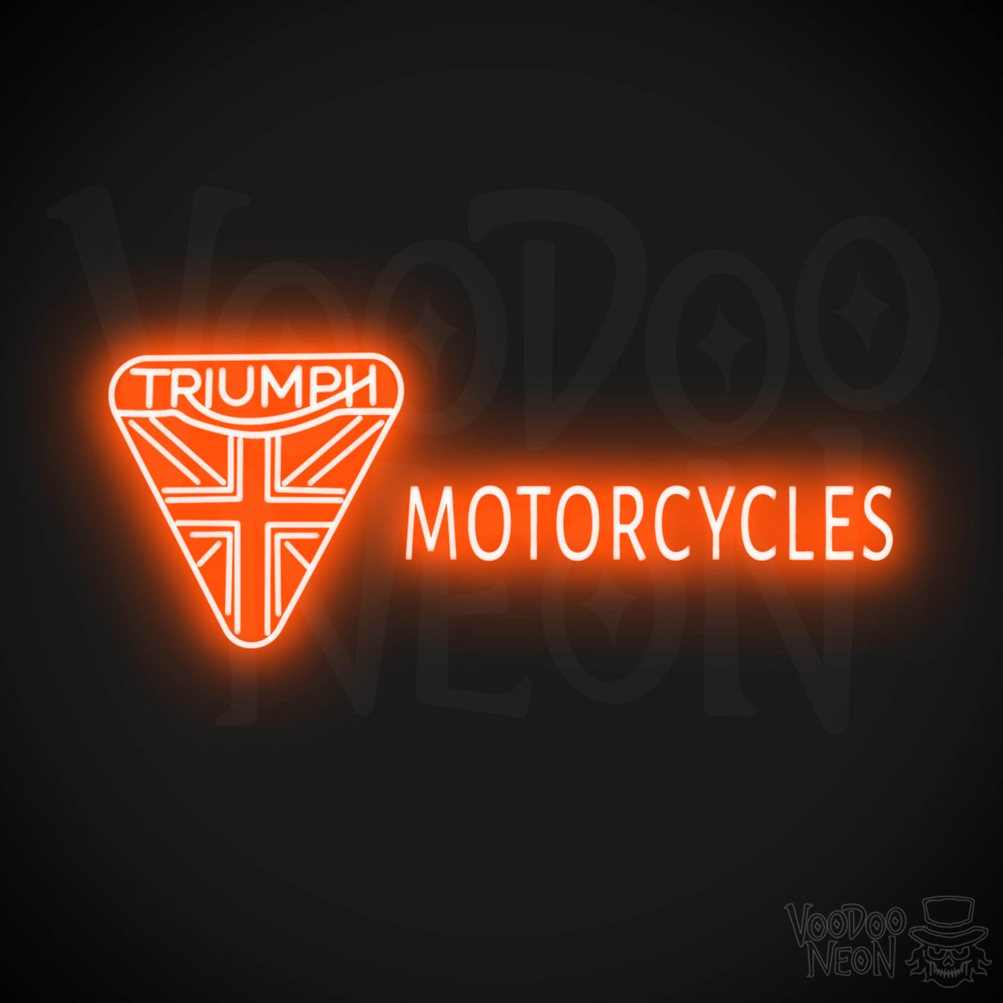 Triumph Motorcycles Neon Sign - Neon Triumph Motorcycles Sign - Color Orange