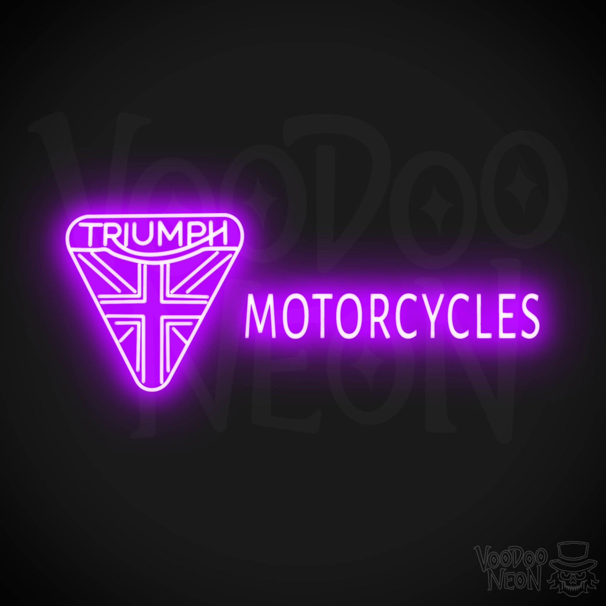 Triumph Motorcycles Neon Sign - Neon Triumph Motorcycles Sign - Color Purple