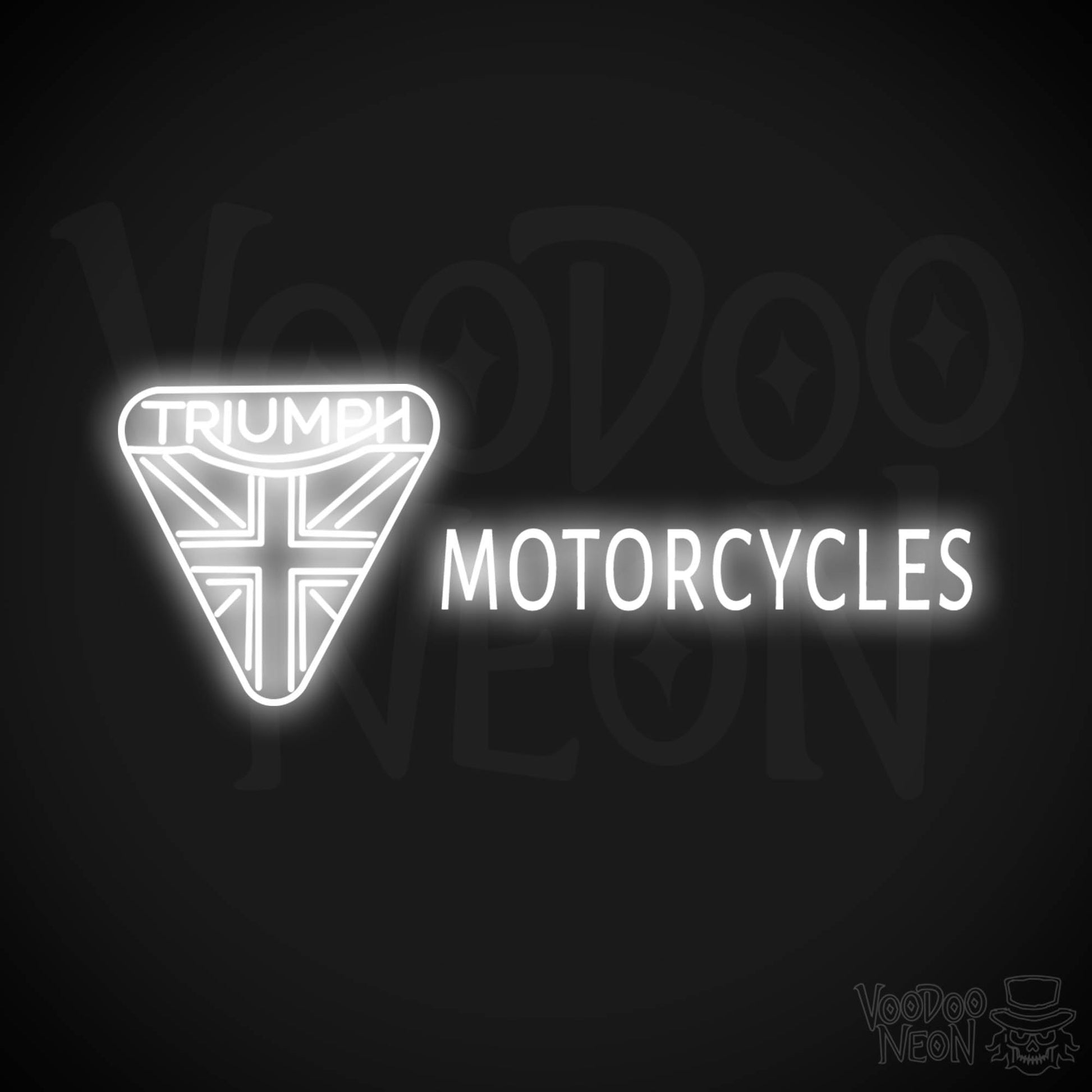 Triumph Motorcycles Neon Sign - Neon Triumph Motorcycles Sign - Color White