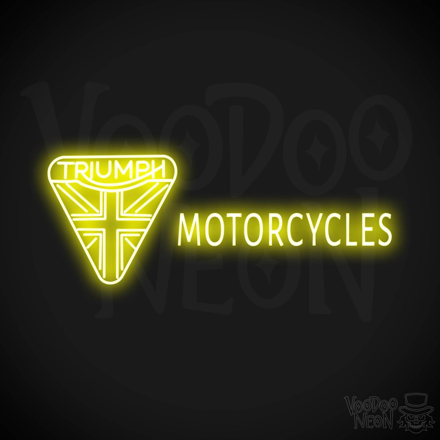 Triumph Motorcycles Neon Sign - Neon Triumph Motorcycles Sign - Color Yellow