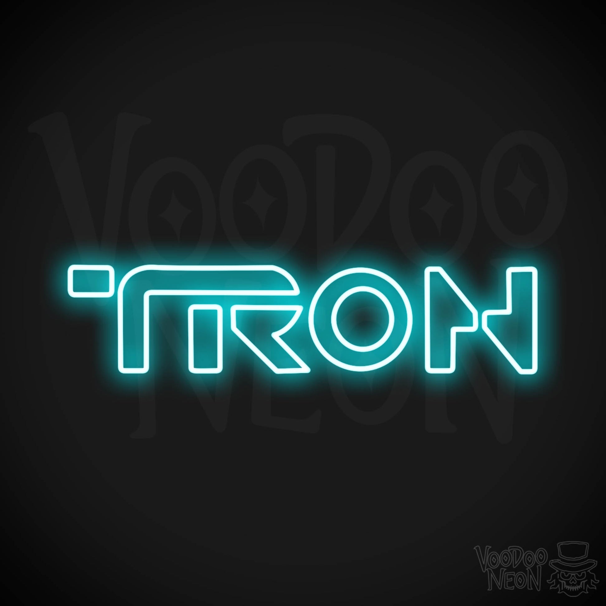 Tron Neon Sign - Neon Tron Sign - Movie LED Wall Art - Color Ice Blue