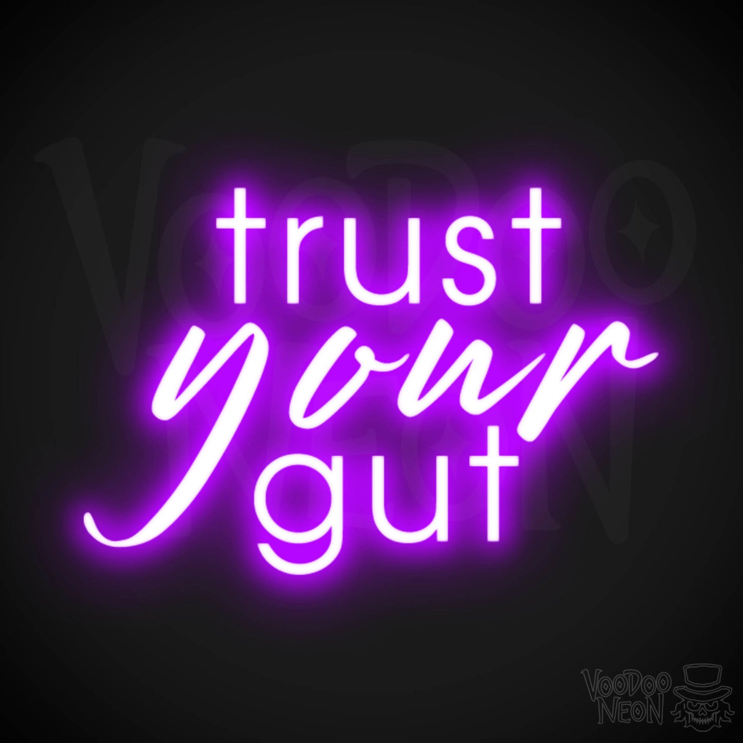 Trust Your Gut Neon Sign - Trust Your Gut Sign - Color Purple