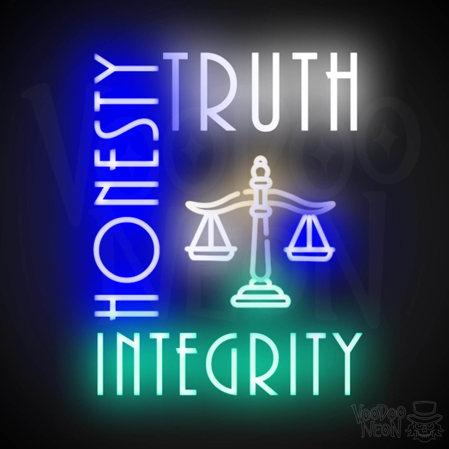 Truth Honesty Integrity Neon Sign - LED Wall Art - Color Multi-Color