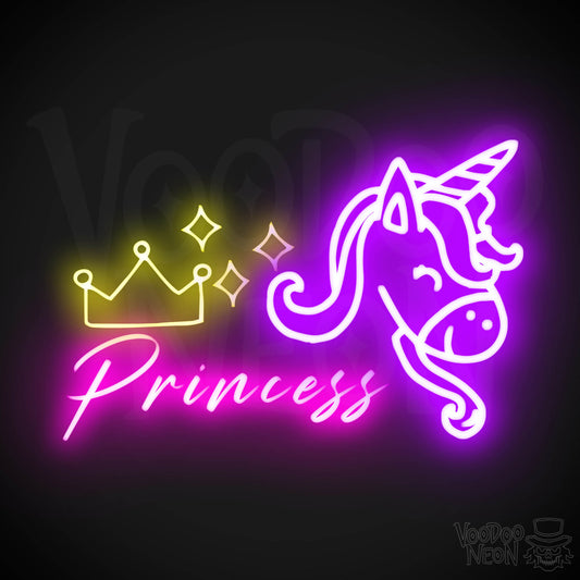 Unicorn Princess Neon Sign - Neon Unicorn Princess Sign - LED Artwork - Color Multi-Color