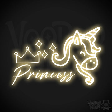 Unicorn Princess Neon Sign - Neon Unicorn Princess Sign - LED Artwork - Color Warm White