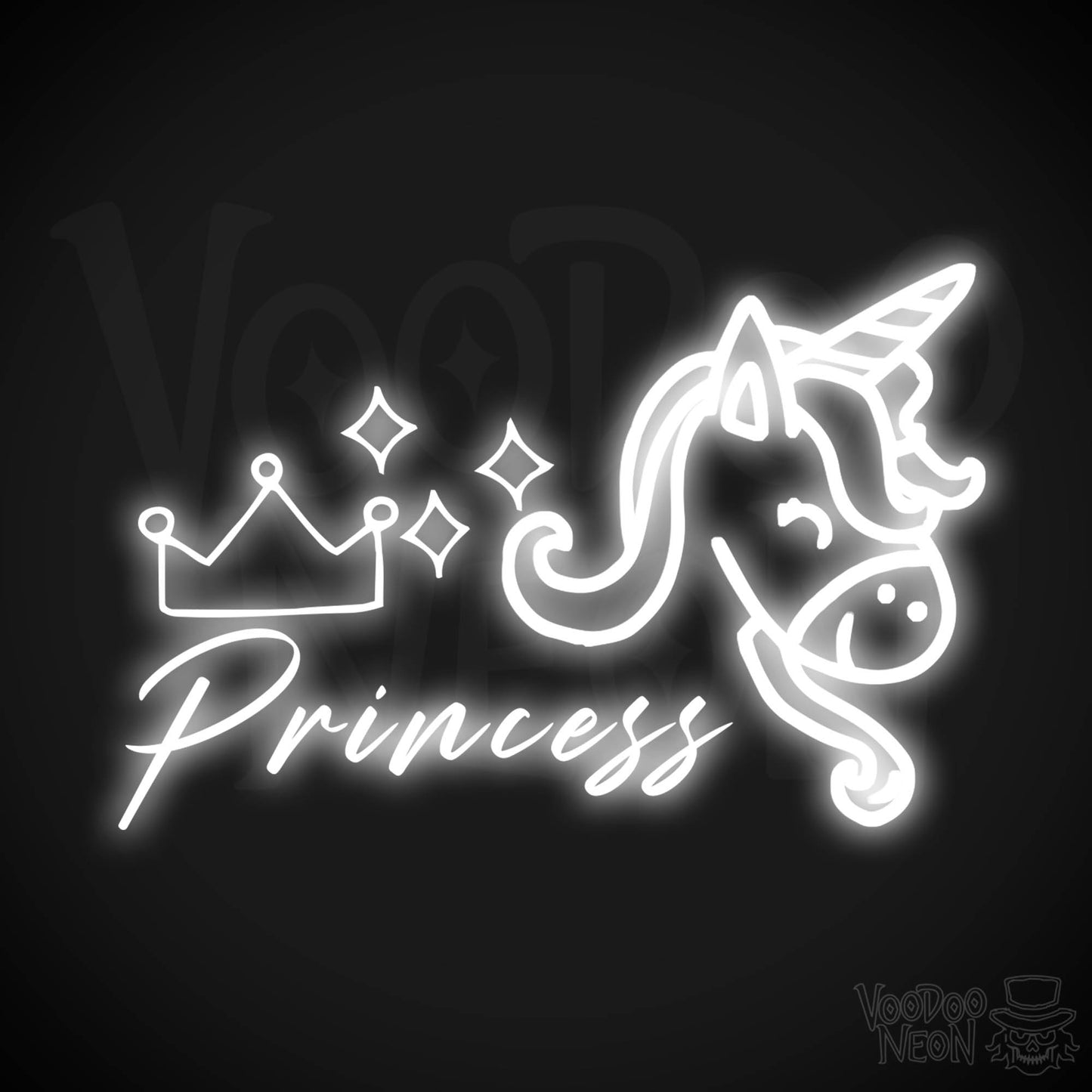 Unicorn Princess Neon Sign - Neon Unicorn Princess Sign - LED Artwork - Color White