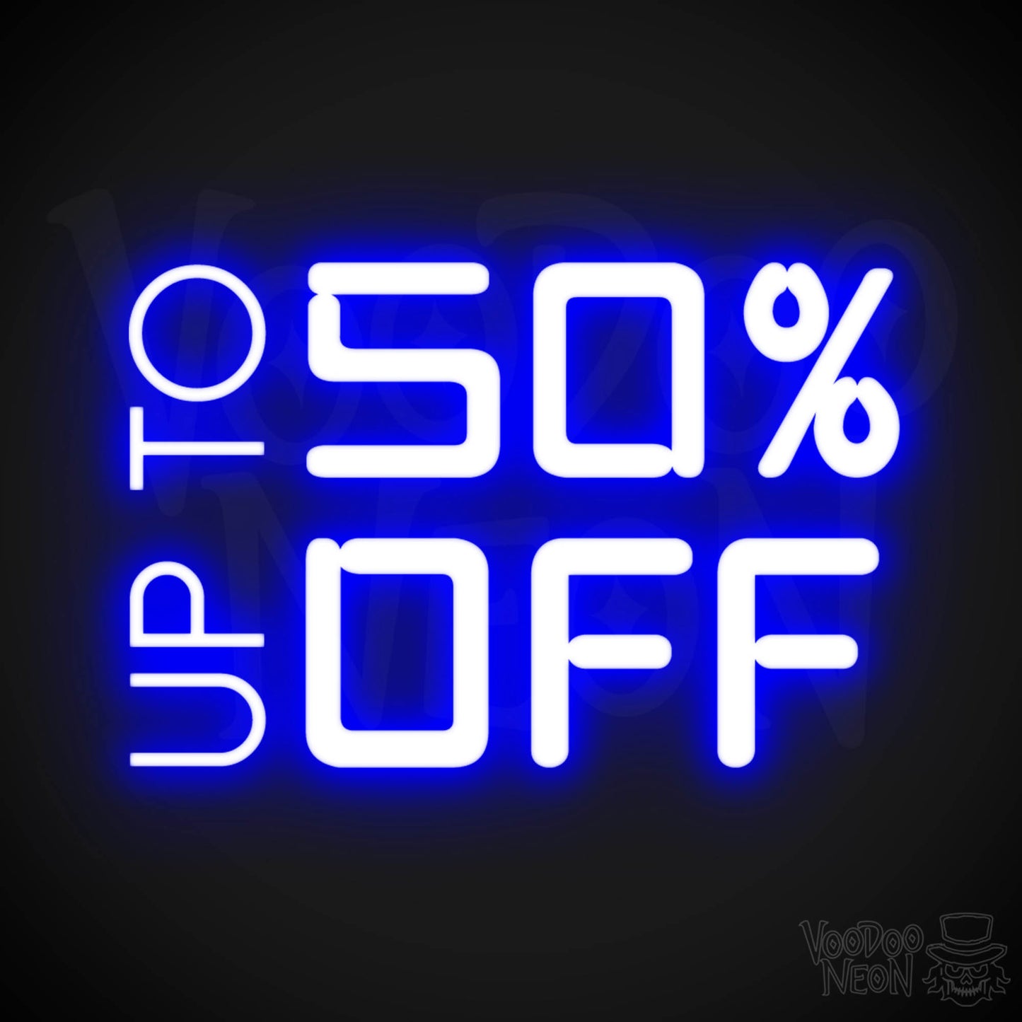 Upto 50% Off Neon Sign - Upto 50% Off Sign - Color Dark Blue