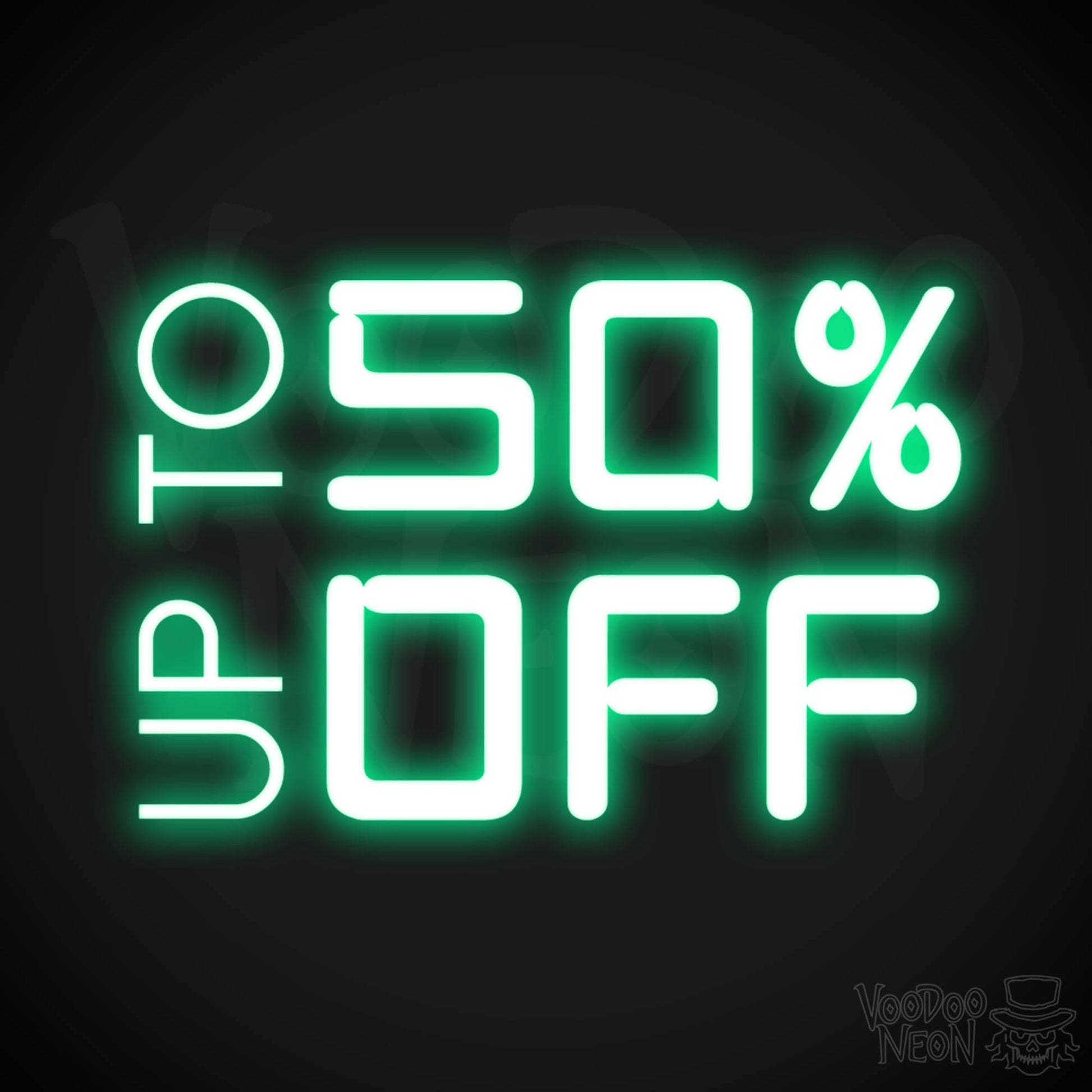 Upto 50% Off Neon Sign - Upto 50% Off Sign - Color Green