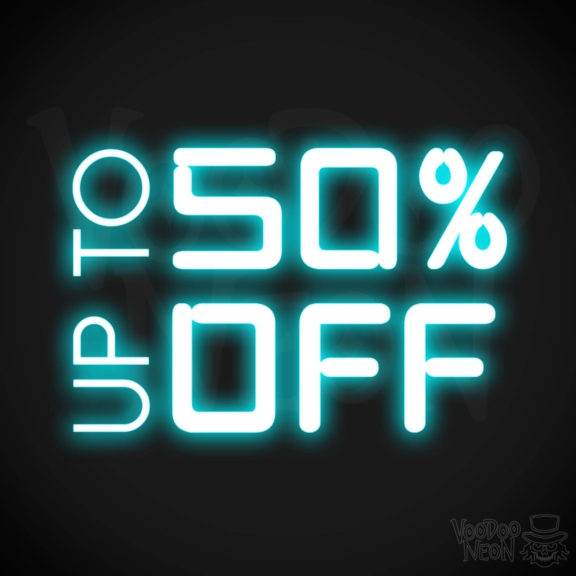 Upto 50% Off Neon Sign - Upto 50% Off Sign - Color Ice Blue