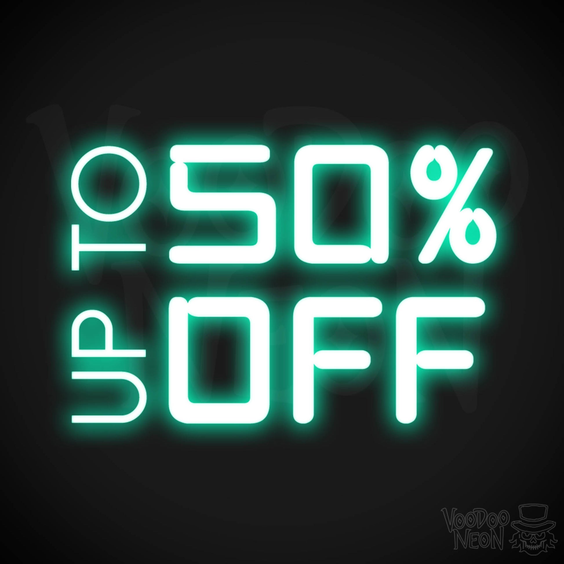 Upto 50% Off Neon Sign - Upto 50% Off Sign - Color Light Green