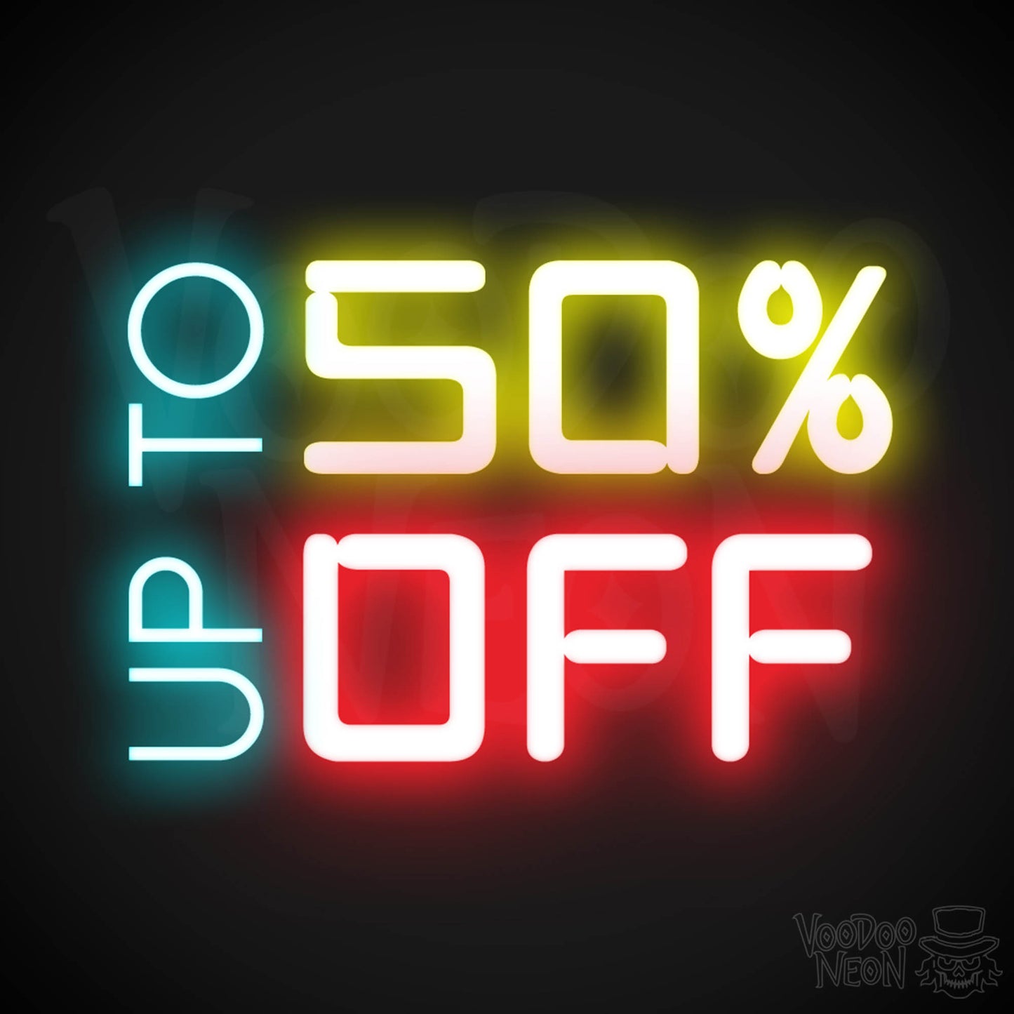 Upto 50% Off Neon Sign - Upto 50% Off Sign - Color Multi-Color