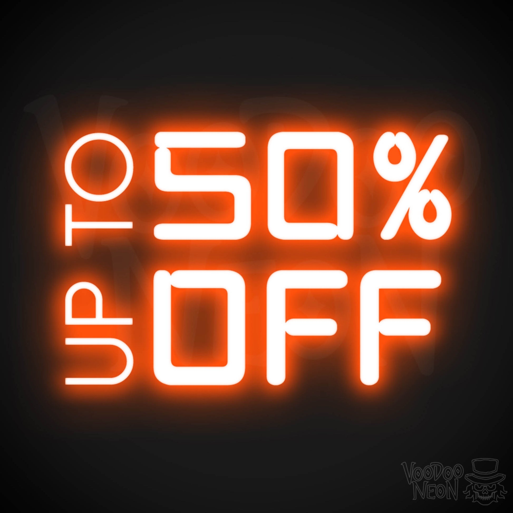 Upto 50% Off Neon Sign - Upto 50% Off Sign - Color Orange