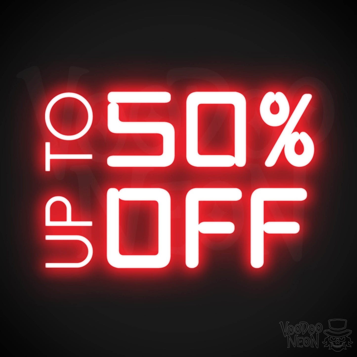 Upto 50% Off Neon Sign - Upto 50% Off Sign - Color Red