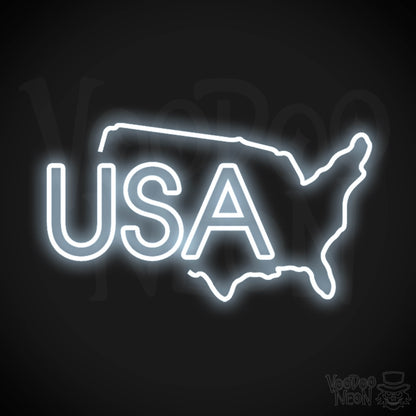 USA Neon Sign - Neon USA Sign - LED Signs - Wall Art - Color Cool White