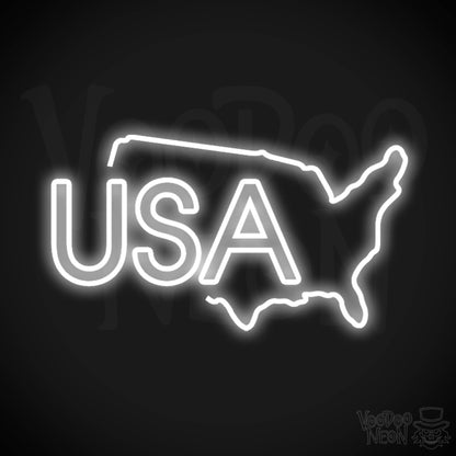 USA Neon Sign - Neon USA Sign - LED Signs - Wall Art - Color White