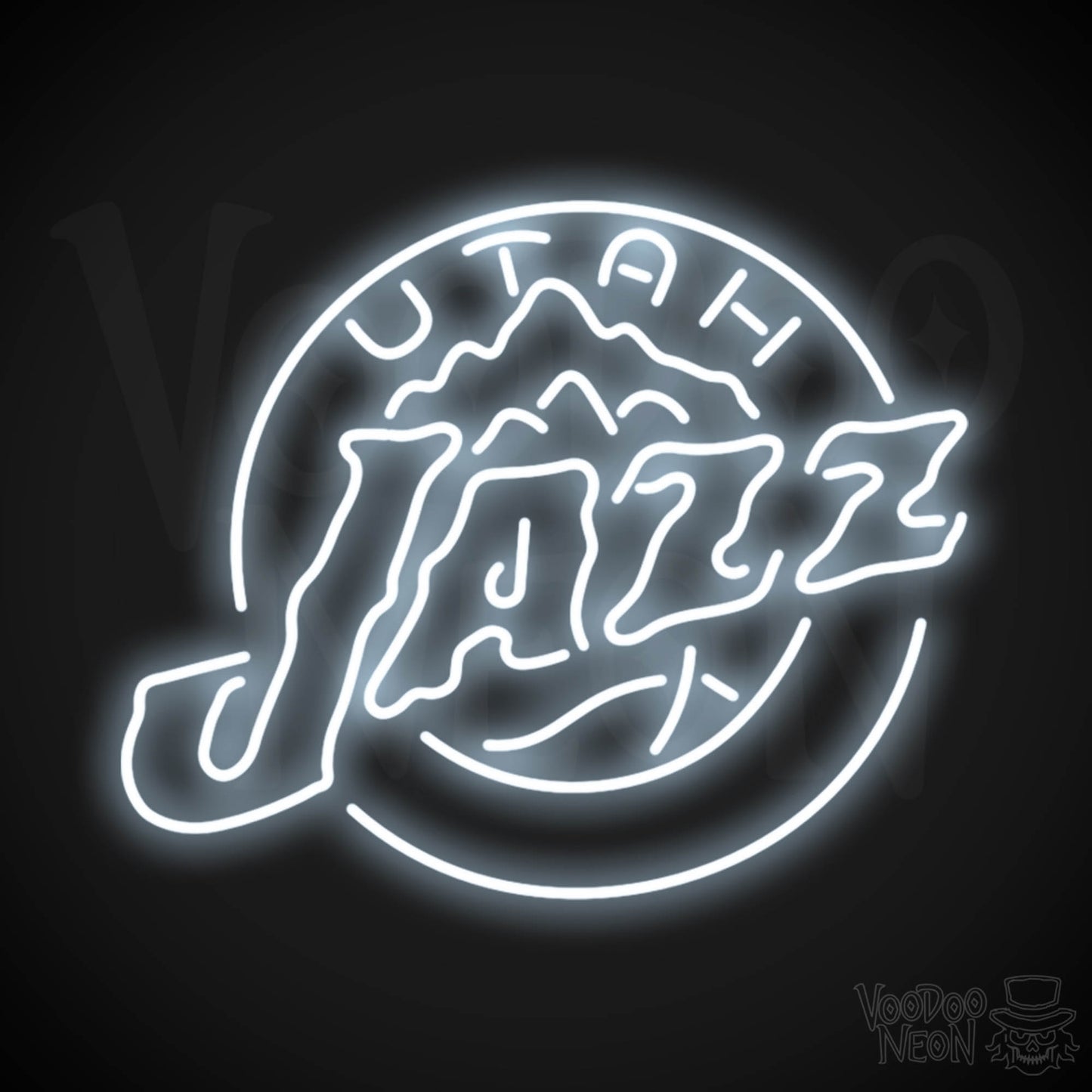 Utah Jazz Neon Sign - Utah Jazz Sign - Neon Jazz Logo Wall Art - Color Cool White