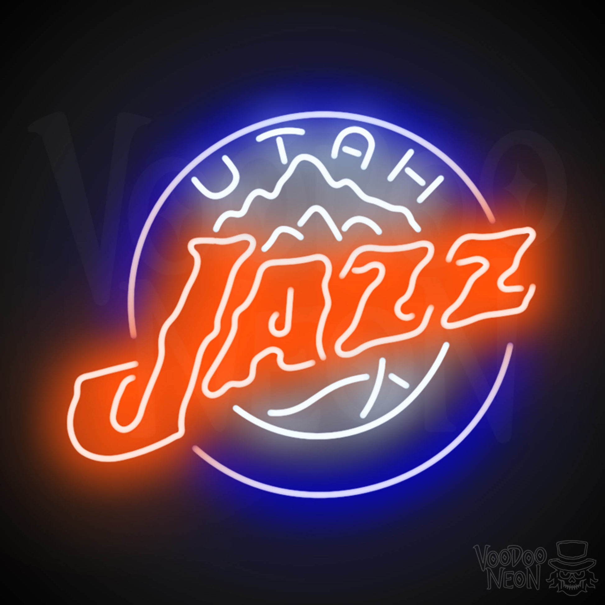 Utah Jazz Neon Sign - Utah Jazz Sign - Neon Jazz Logo Wall Art - Color Multi-Color