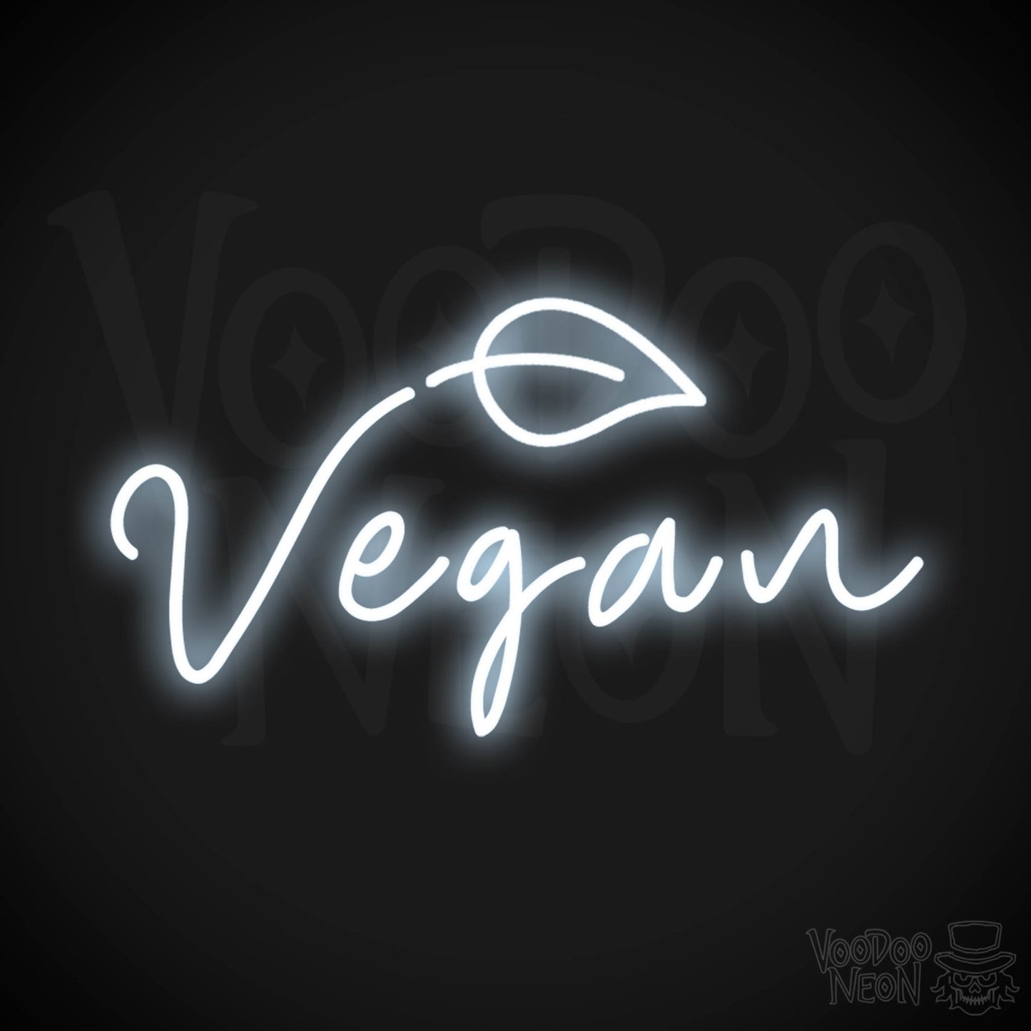 Vegan Neon Sign - Neon Vegan Restaurant Sign - Vegan Wall Art - Color Cool White