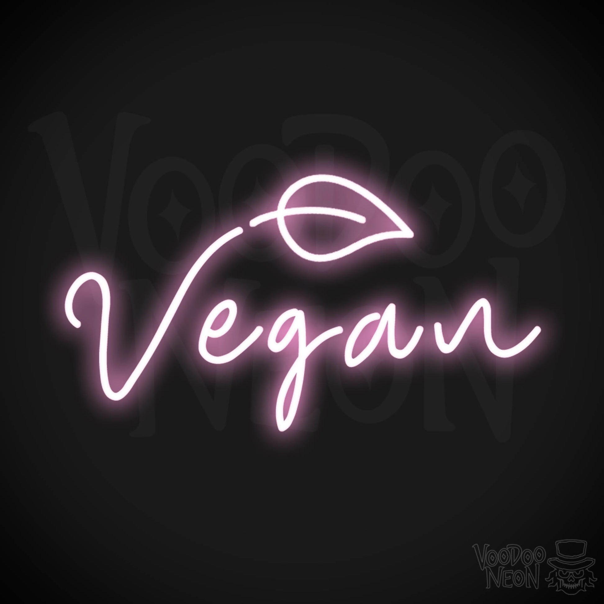 Vegan Neon Sign - Neon Vegan Restaurant Sign - Vegan Wall Art - Color Light Pink