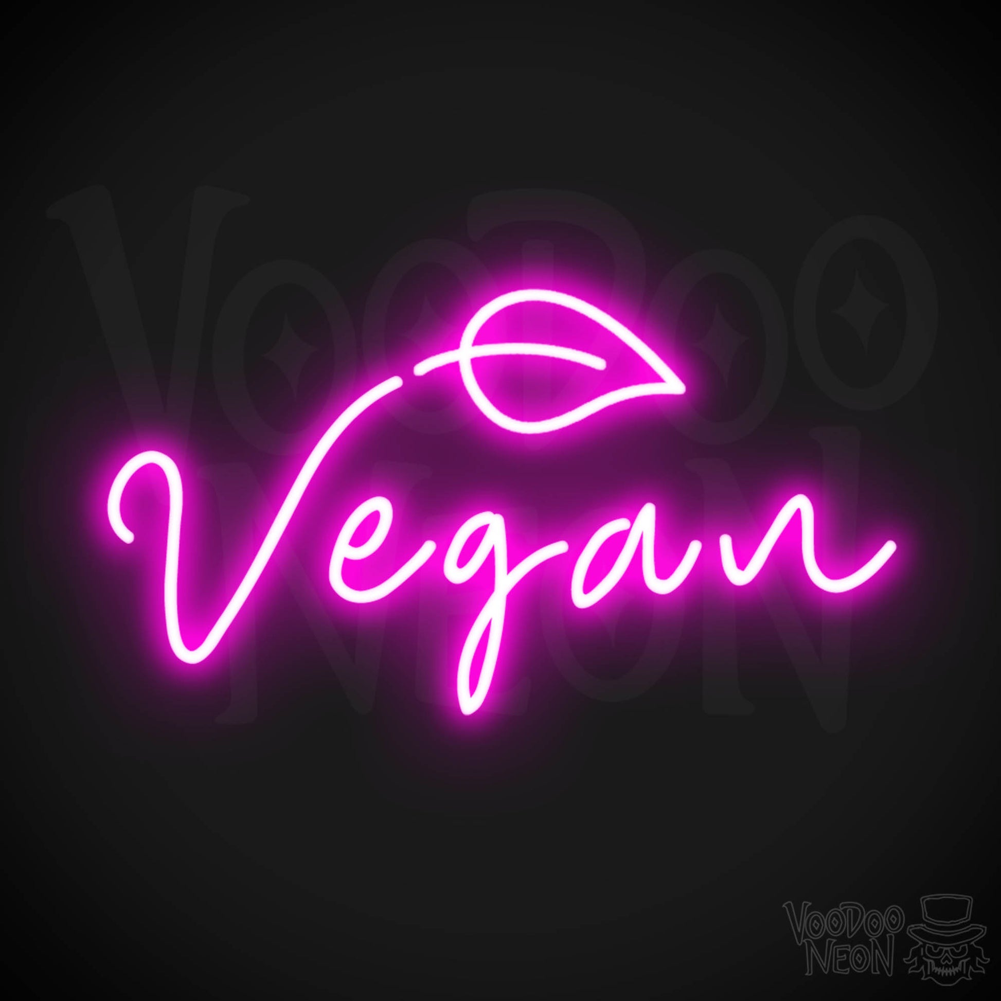 Vegan Neon Sign - Neon Vegan Restaurant Sign - Vegan Wall Art - Color Pink