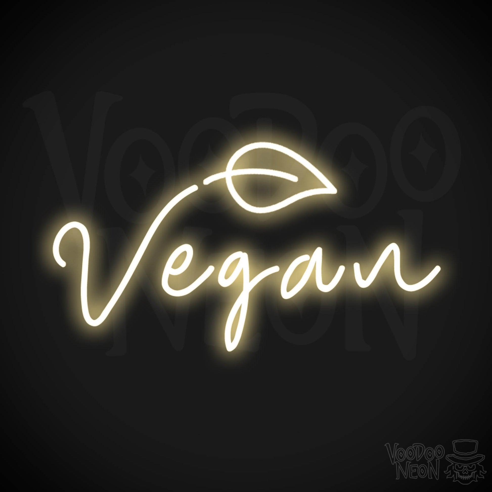 Vegan Neon Sign - Neon Vegan Restaurant Sign - Vegan Wall Art - Color Warm White