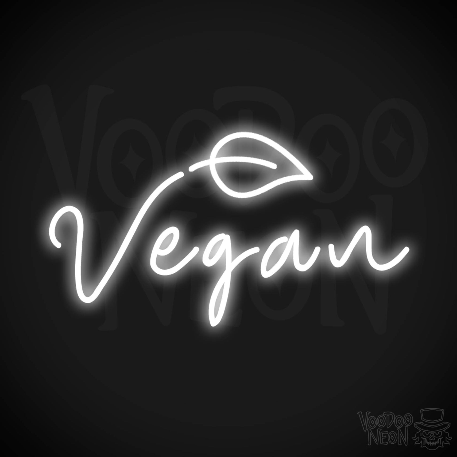 Vegan Neon Sign - Neon Vegan Restaurant Sign - Vegan Wall Art - Color White