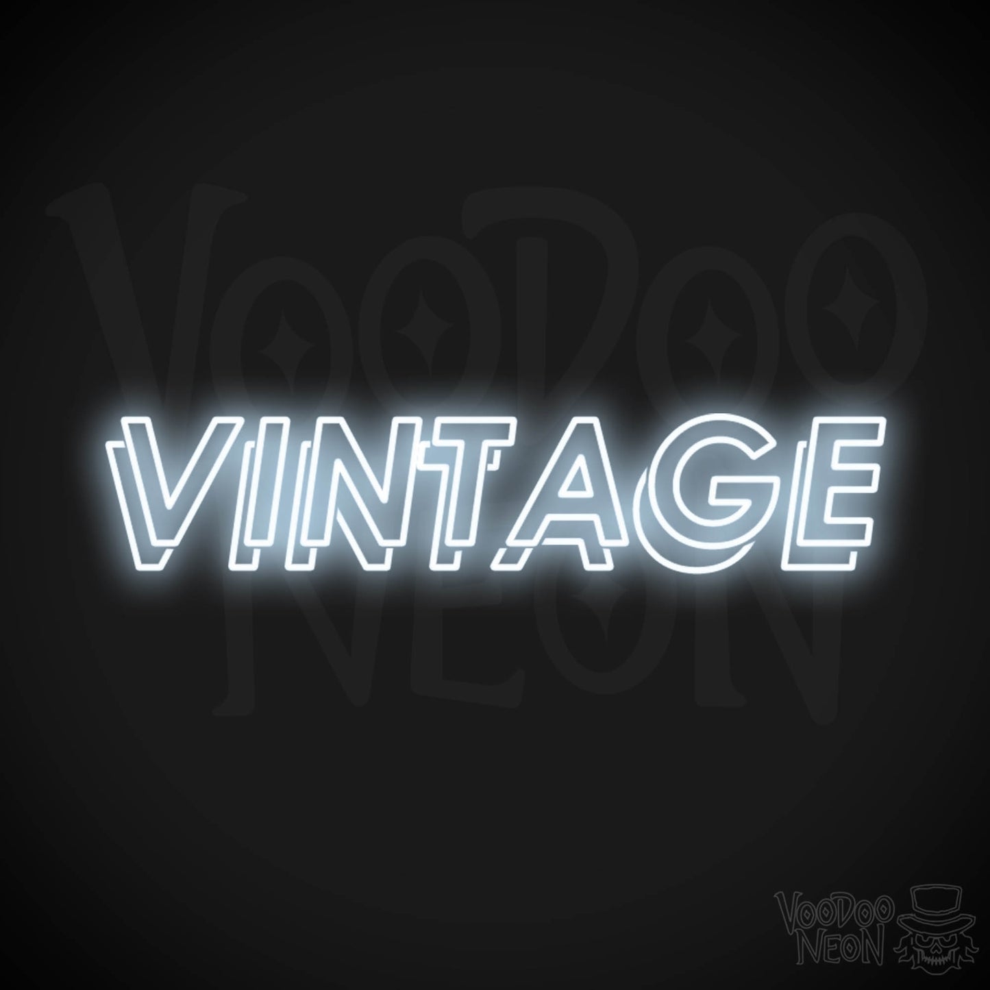 Vintage Neon Sign - Neon Vintage Sign - Color Cool White