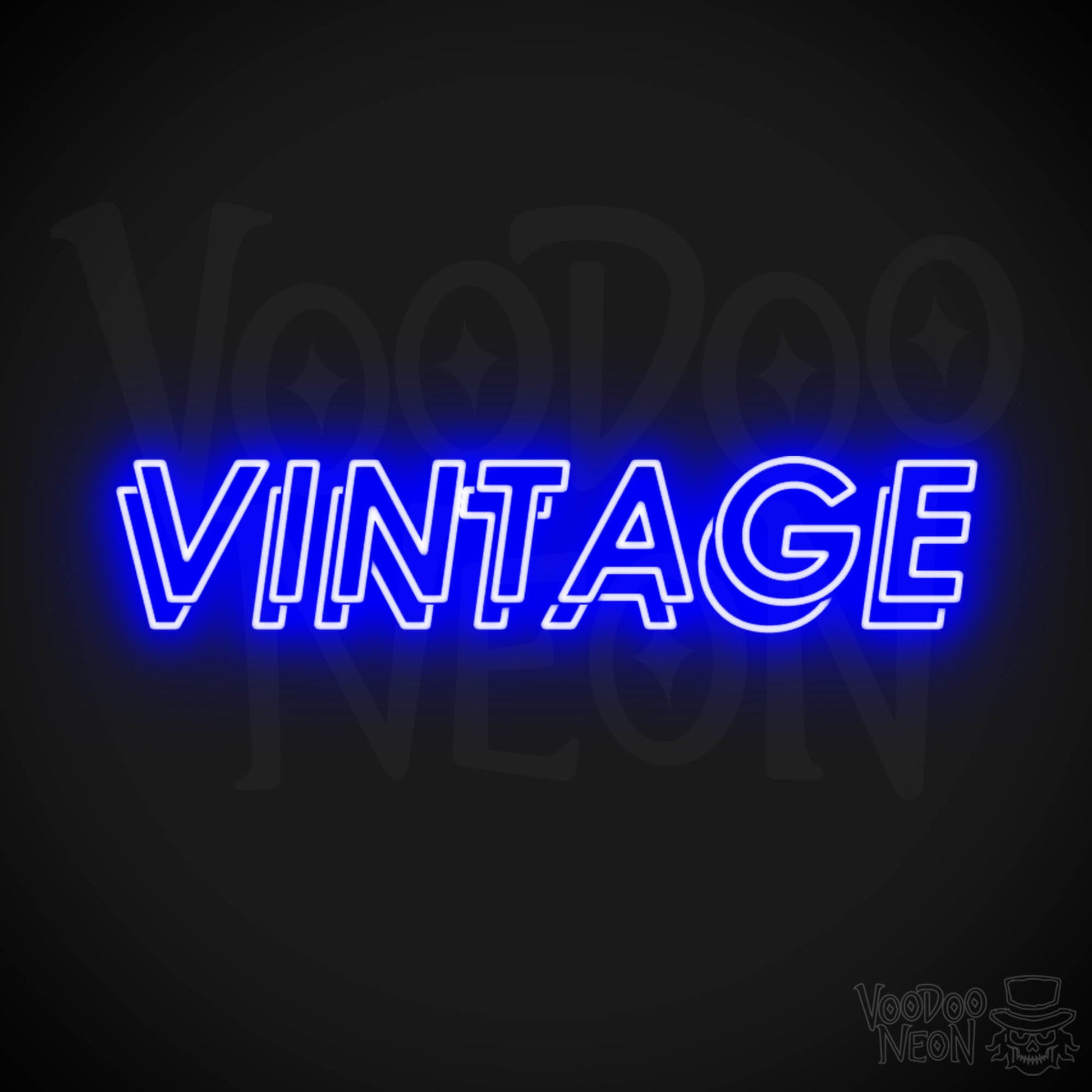 Vintage Neon Sign - Neon Vintage Sign - Color Dark Blue
