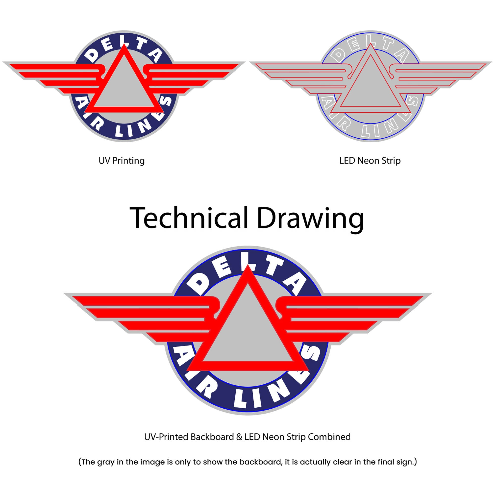 Technical drawing of how we make our neon signs