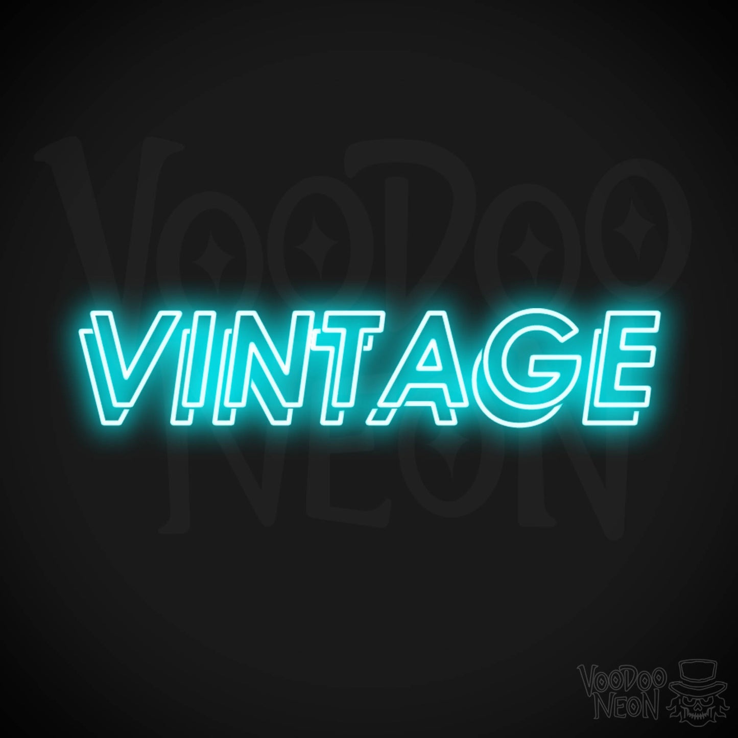 Vintage Neon Sign - Neon Vintage Sign - Color Ice Blue
