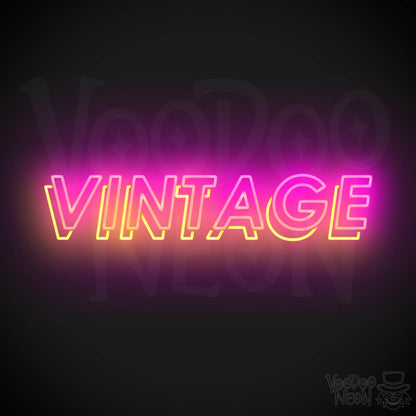 Vintage Neon Sign - Neon Vintage Sign - Color Multi-Color