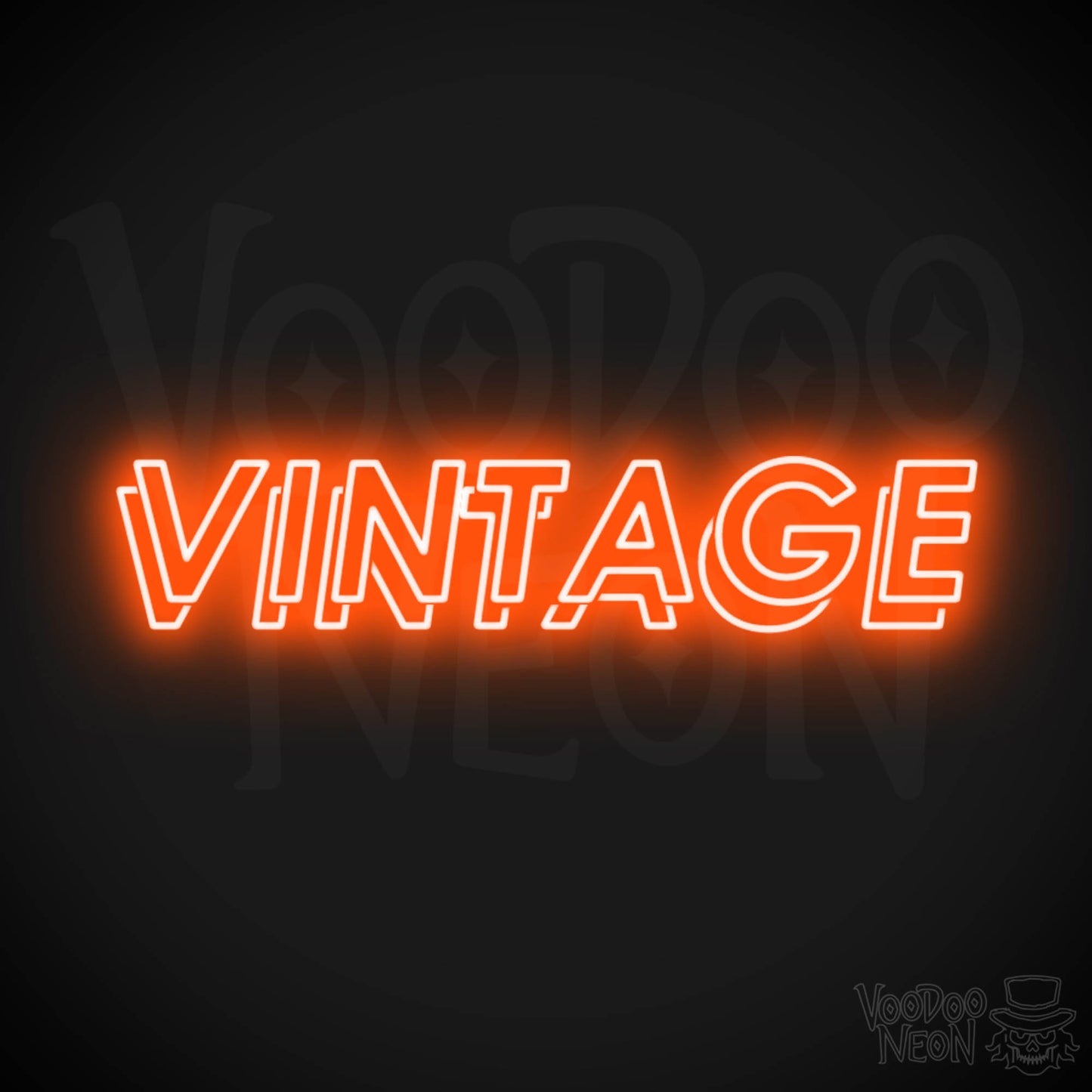 Vintage Neon Sign - Neon Vintage Sign - Color Orange
