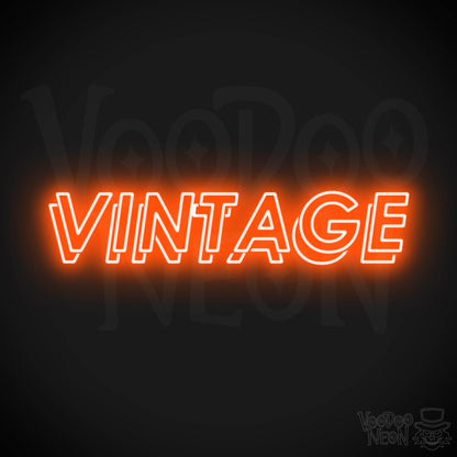 Vintage Neon Sign - Neon Vintage Sign - Color Orange