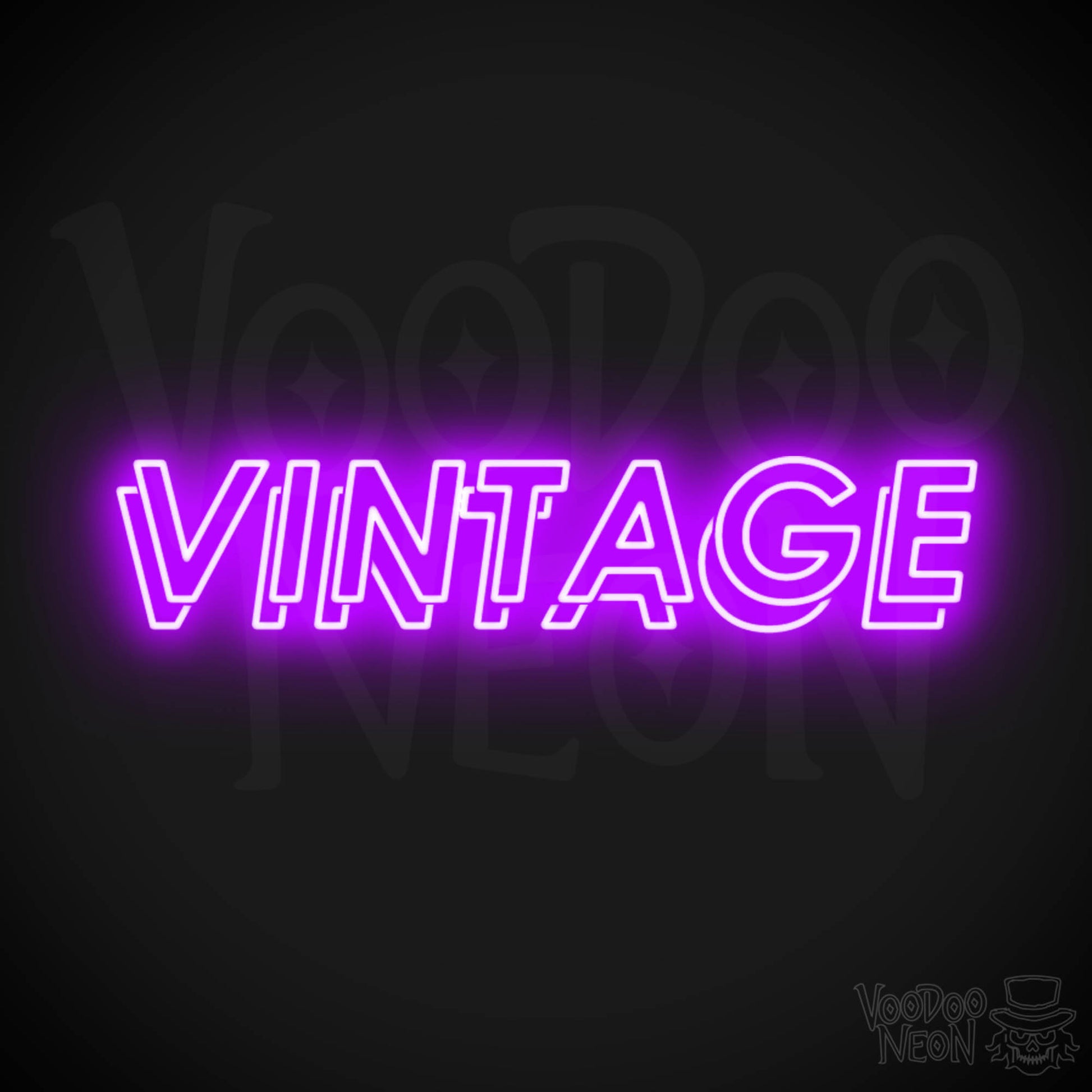 Vintage Neon Sign - Neon Vintage Sign - Color Purple